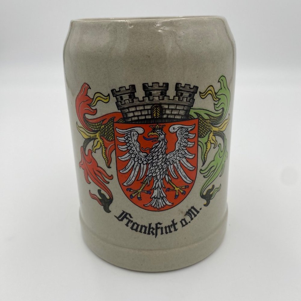 Frankfurt a.M. 0.5 L Gerz Coat of Arms Stoneware Beer Stein Mug West Germany